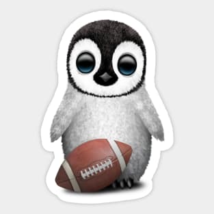 Cute Baby Penguin Playing With Football Sticker